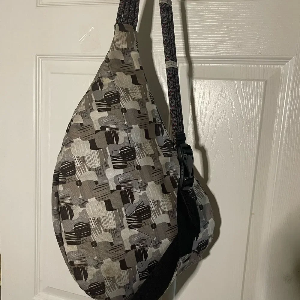 KAVU Rope Sling Bag Camouflage shades of gray.